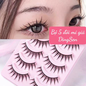 Lông mi giả hộp hồng 5 cặp Dingsen trang điểm tự nhiên hàng ngày Qiqishop