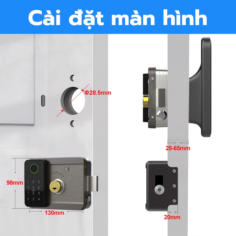【Hỏa Tốc】 Khoá vân tay 2 mặt cho cửa sắt tùy ​App elinksmart Kết Nối WiFi Cho Nhà Ở / Khách Sạn Không thấm nước