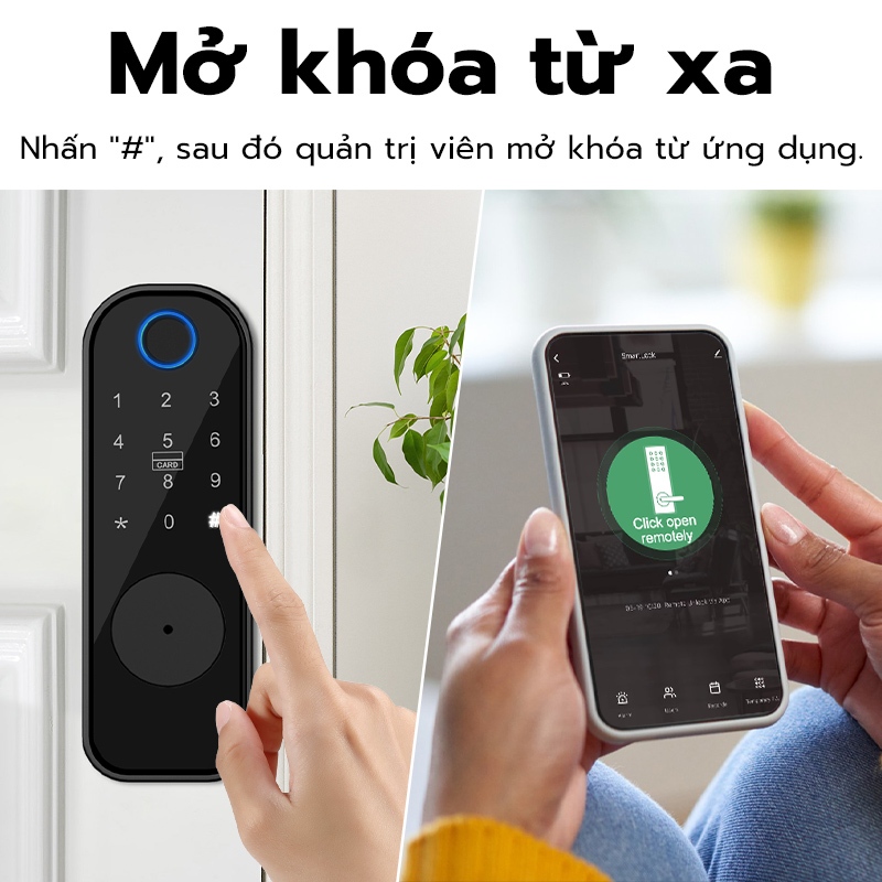 【Hỏa Tốc】 Khoá vân tay 2 mặt cho cửa sắt tùy ​App elinksmart Kết Nối WiFi Cho Nhà Ở / Khách Sạn Không thấm nước