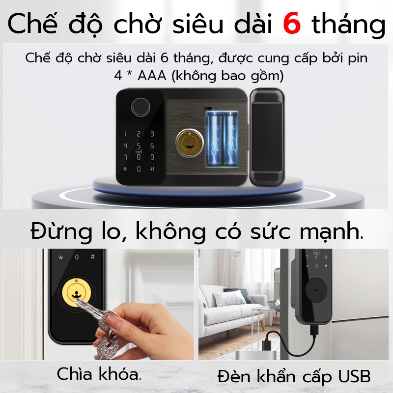 【Hỏa Tốc】 Khoá vân tay 2 mặt cho cửa sắt tùy ​App elinksmart Kết Nối WiFi Cho Nhà Ở / Khách Sạn Không thấm nước
