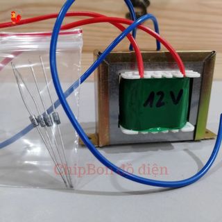 Biến áp nguồn 220v ra 12v 1a có tặng kèm 4 diot