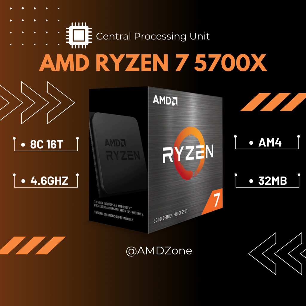 Cpu Amd Ryzen 7 5700x 3 4ghz Boost 4 6ghz 8 Nhân 16 Luồng 32mb