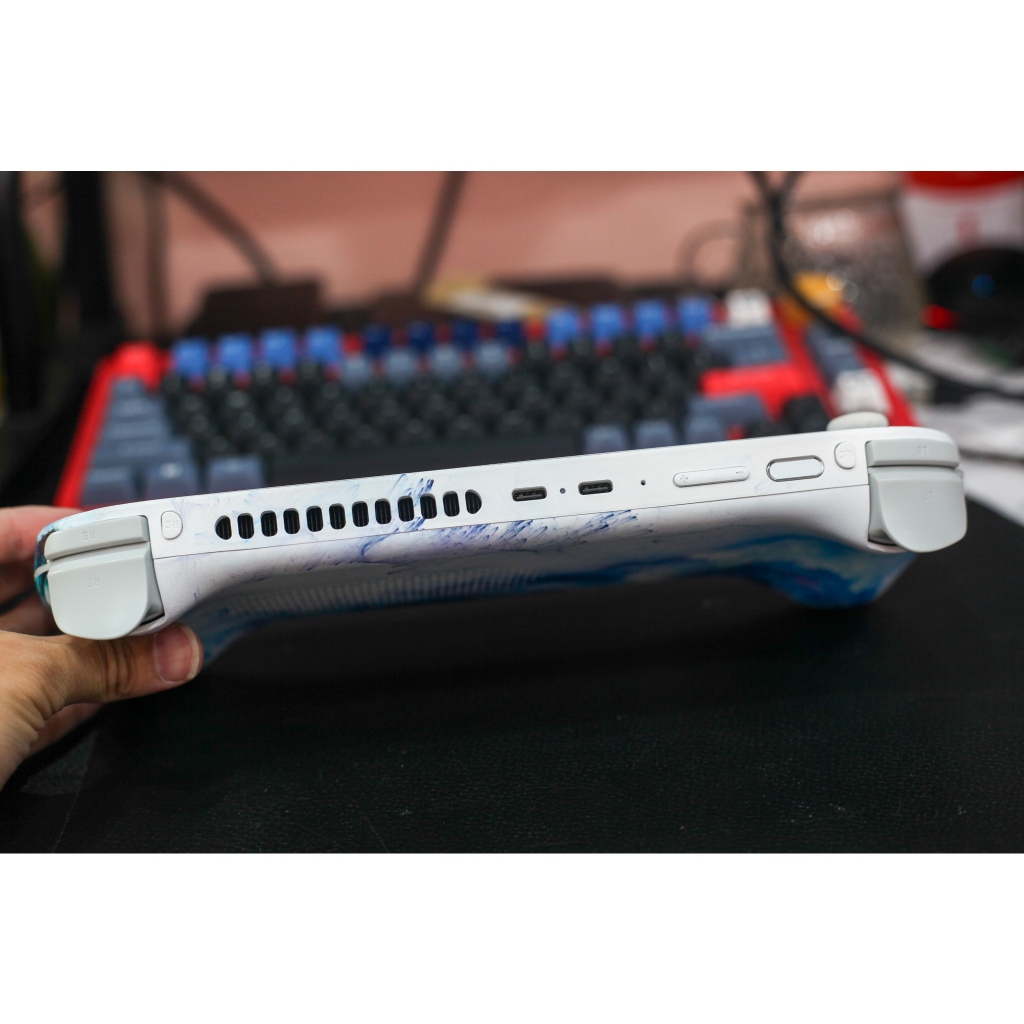 Skin dán AYANEO 2, 2s, Geek 1s, KUN mẫu vân đá xanh (Film 3M vân nổi, có custom theo ý thích, đã cắt sẵn chi tiết)