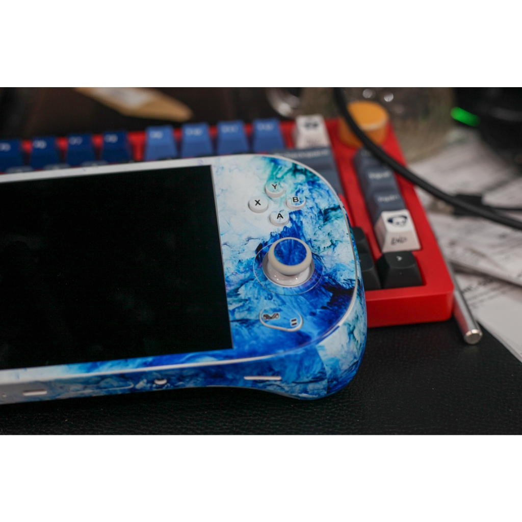 Skin dán AYANEO 2, 2s, Geek 1s, KUN mẫu vân đá xanh (Film 3M vân nổi, có custom theo ý thích, đã cắt sẵn chi tiết)