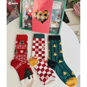 Combo Set 3 Vớ Cổ Cao Hoạ tiết Noel Giáng Sinh tặng Bạn bè người thân (2)
