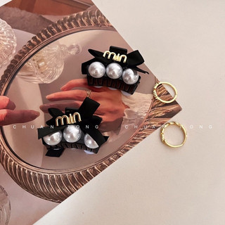 Set 2 kẹp tóc nhung đen kẹp mái xinh xắn