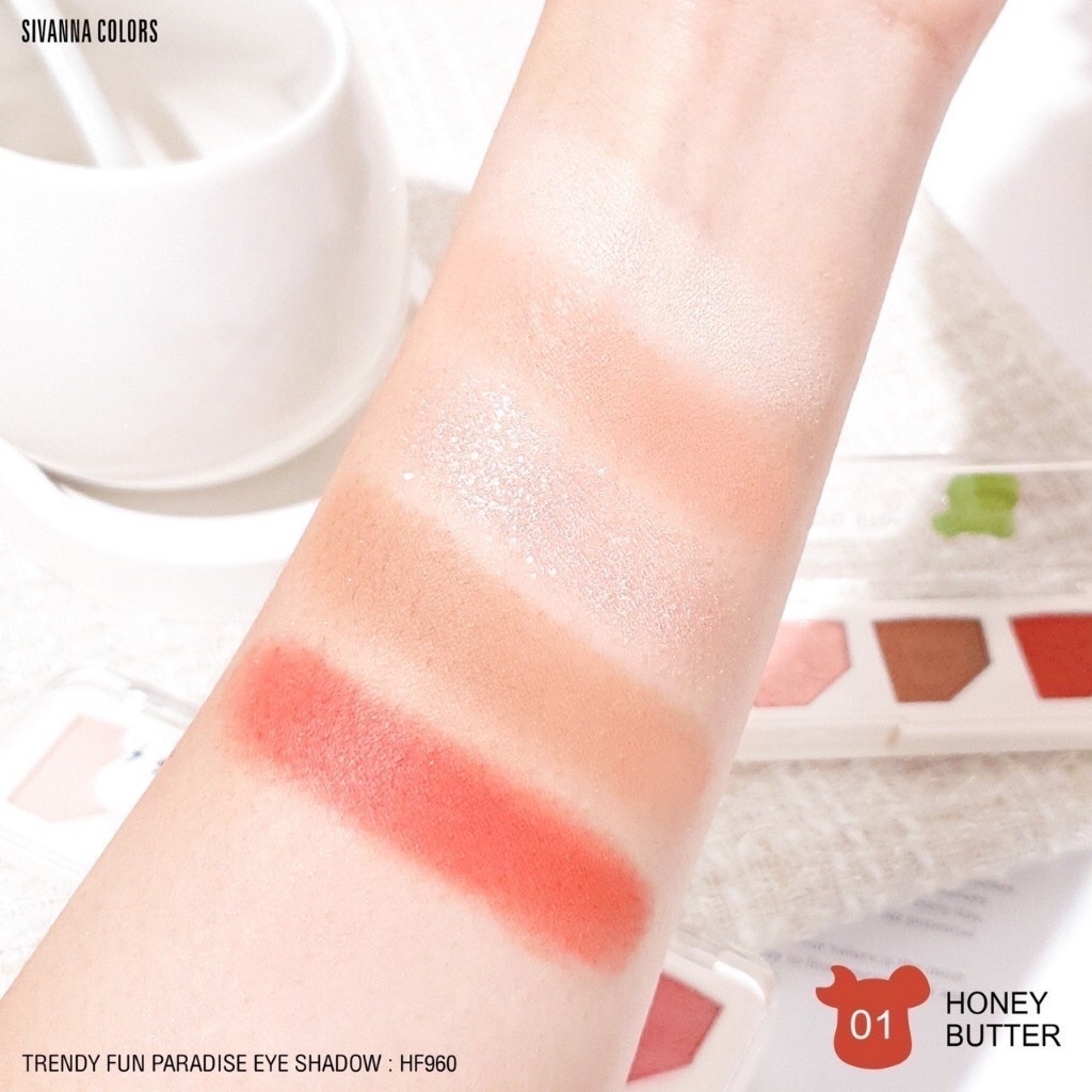 [MUA 1 TẶNG 1] Bảng phấn mắt 5 ô nhỏ gọn tiện lợi kèm nhũ bền màu lâu trôi Sivanna hàng nội địa Thái Lan