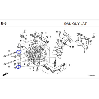 Long đền 8 li thép bu lông đầu bò Honda vario click 125 150 ab air blade 125 pcx sh lead 125