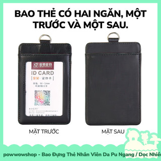 [Sẵn VN - Hỏa Tốc] Bao Đựng Thẻ Nhân Viên Hai Ngăn Da Pu Ngang / Dọc Nhiều Màu Sắc