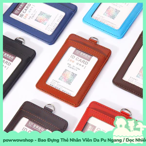 Bao Đựng Thẻ Nhân Viên Hai Ngăn Da Pu Ngang / Dọc Nhiều Màu Sắc