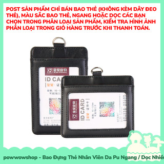 [Sẵn VN - Hỏa Tốc] Bao Đựng Thẻ Nhân Viên Hai Ngăn Da Pu Ngang / Dọc Nhiều Màu Sắc