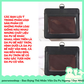 [Sẵn VN - Hỏa Tốc] Bao Đựng Thẻ Nhân Viên Hai Ngăn Da Pu Ngang / Dọc Nhiều Màu Sắc