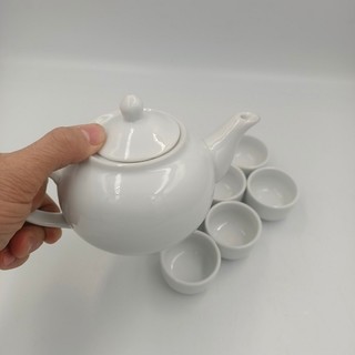 Bộ Ấm Chén Bát Tràng Trắng Dung Tích 200 ML Đẹp