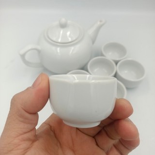 Bộ Ấm Chén Bát Tràng Trắng Dung Tích 200 ML Đẹp