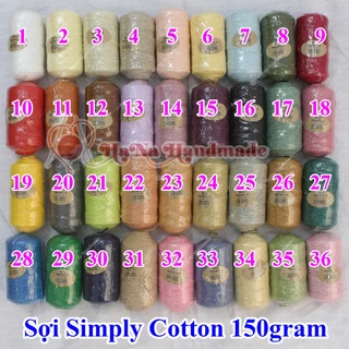 Sợi simply cotton 36k/cuộn/150gram