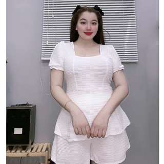 Set Quần ÁoNhỏ Clothing Bigsize Dễ Thương Điệu Đà Nữ Tính Cho Nàng Béo Vải Xốp Nhật,Bộ Đồ Đơn Giãn Trẻ Trung SET52