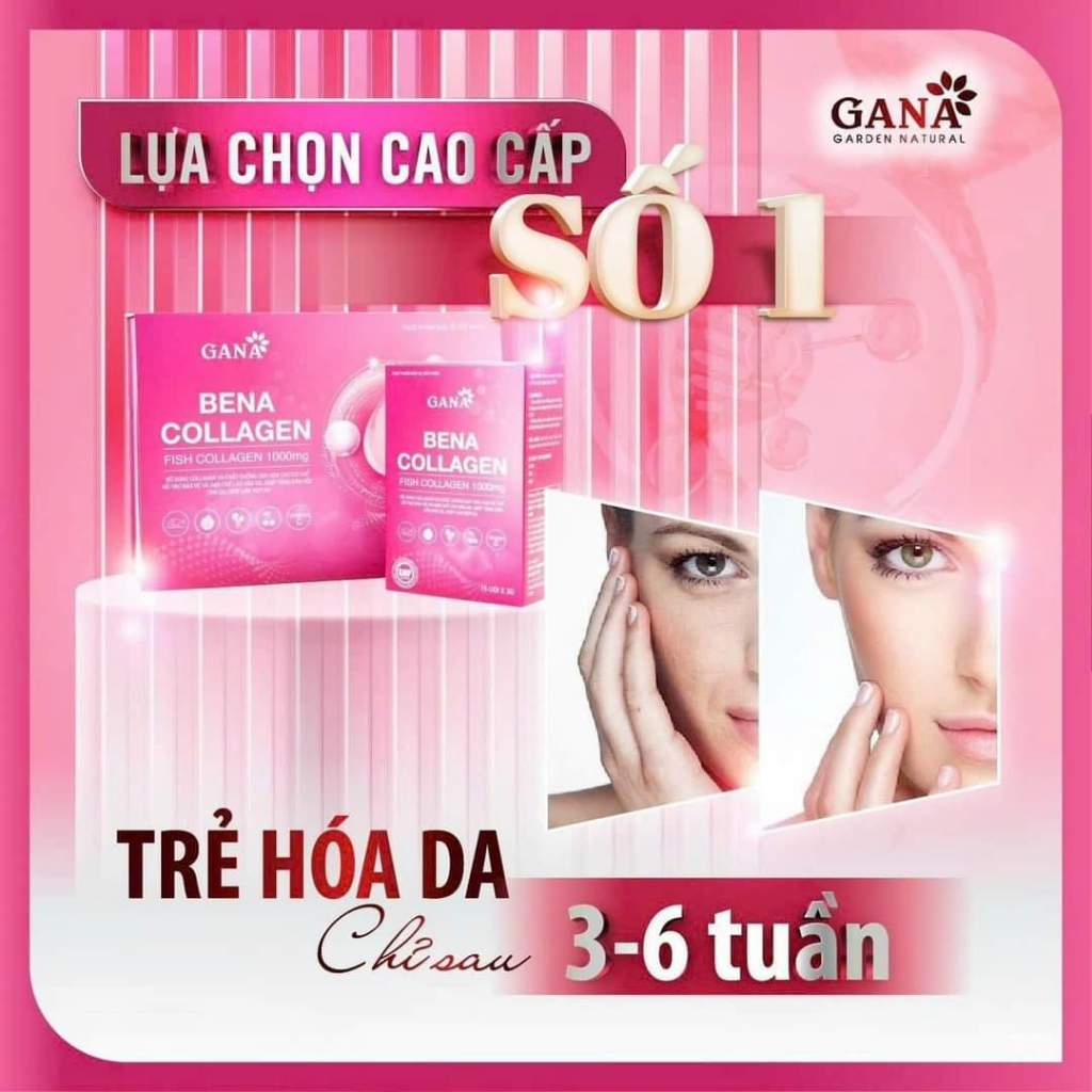 BENA COLLAGEN CÔNG TY GANA [HÀNG CHÍNH HÃNG] COLLAGEN HỘP 30 GÓI
