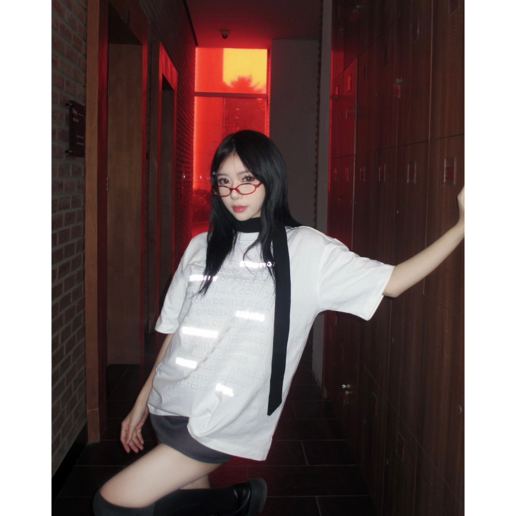 Ảnh Áo Thun Cảm Xúc In Nổi, Phản Quang Màu Trắng - Brand TSUN Chính Hãng - Emotions Tee White - Oversize 2