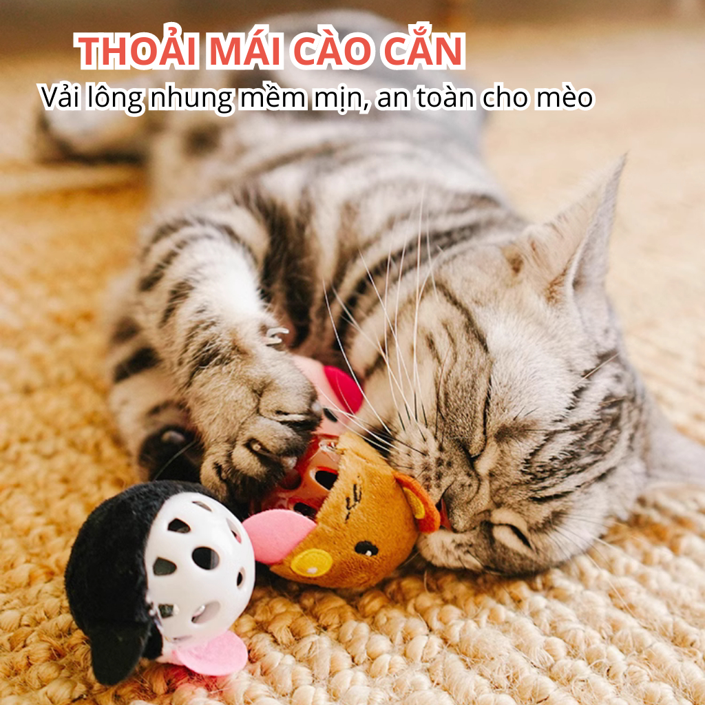 Đồ chơi banh tròn hình thú chứa chuông & catnip FOFOS