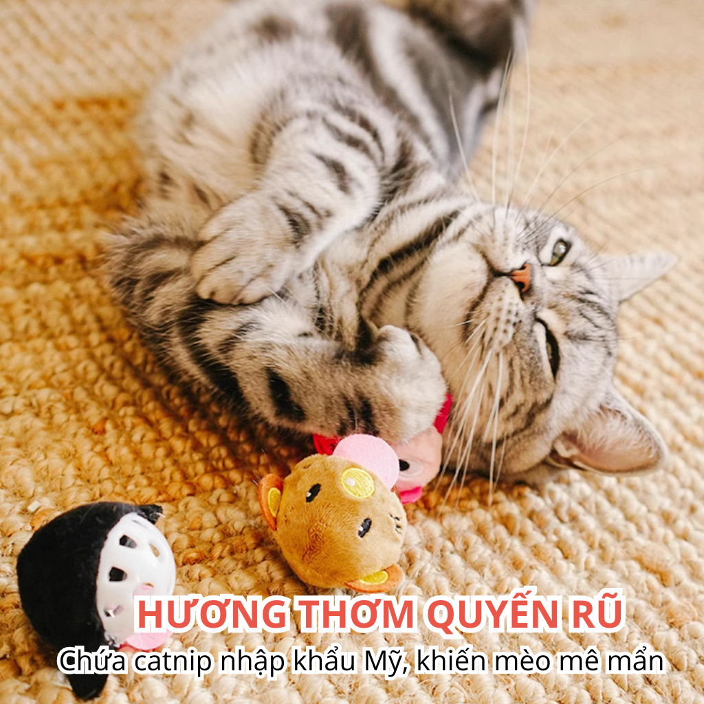 Đồ chơi banh tròn hình thú chứa chuông & catnip FOFOS