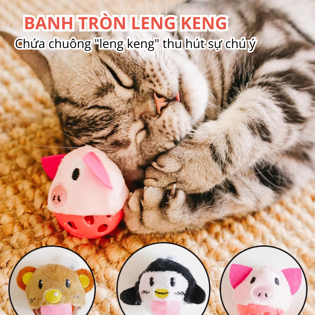Đồ chơi banh tròn hình thú chứa chuông & catnip FOFOS