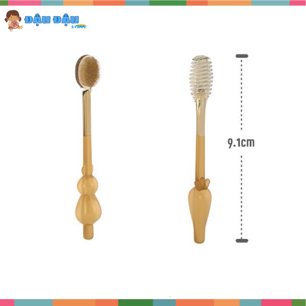 Bộ Bàn Chải Silicon Cho Bé + Rơ Lưỡi Mềm Mịn Chống Tưa Lưỡi Nấm Lưỡi Cho Bé 0 - 24 tháng Đậu Đậu Store