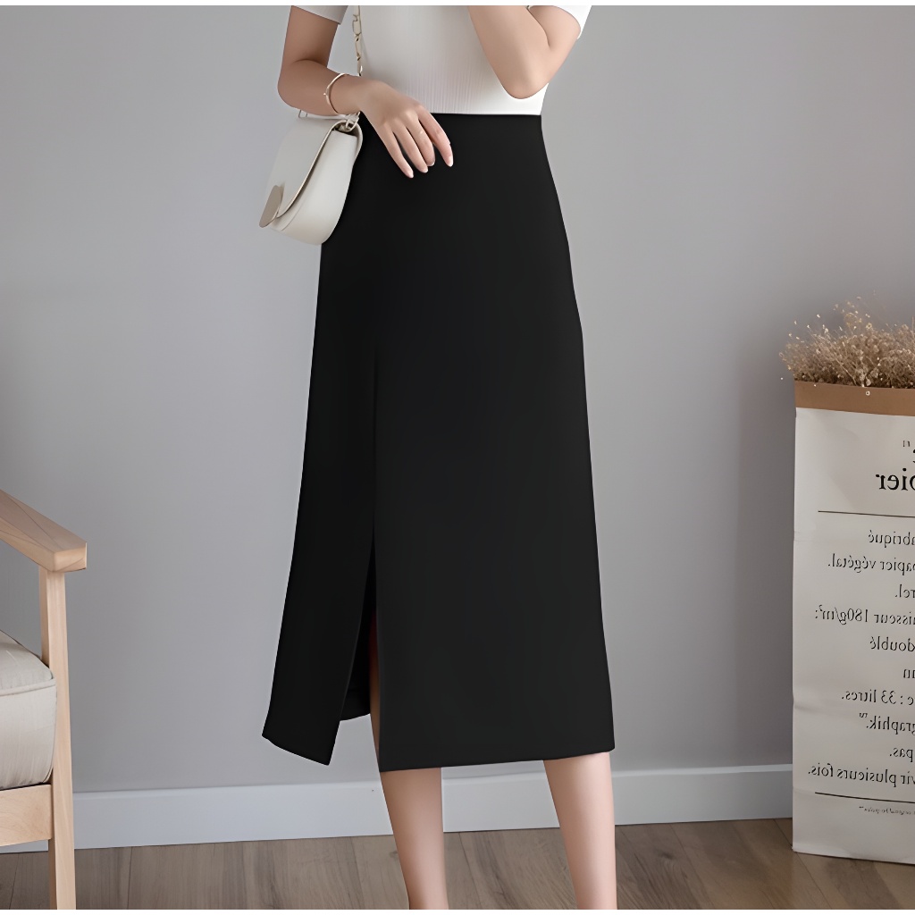 Chân Váy Chữ A 70cm Sẻ Đùi_ 2 Lớp _ Chất Liệu Vitex _Chân Váy Công Sở _CV44T