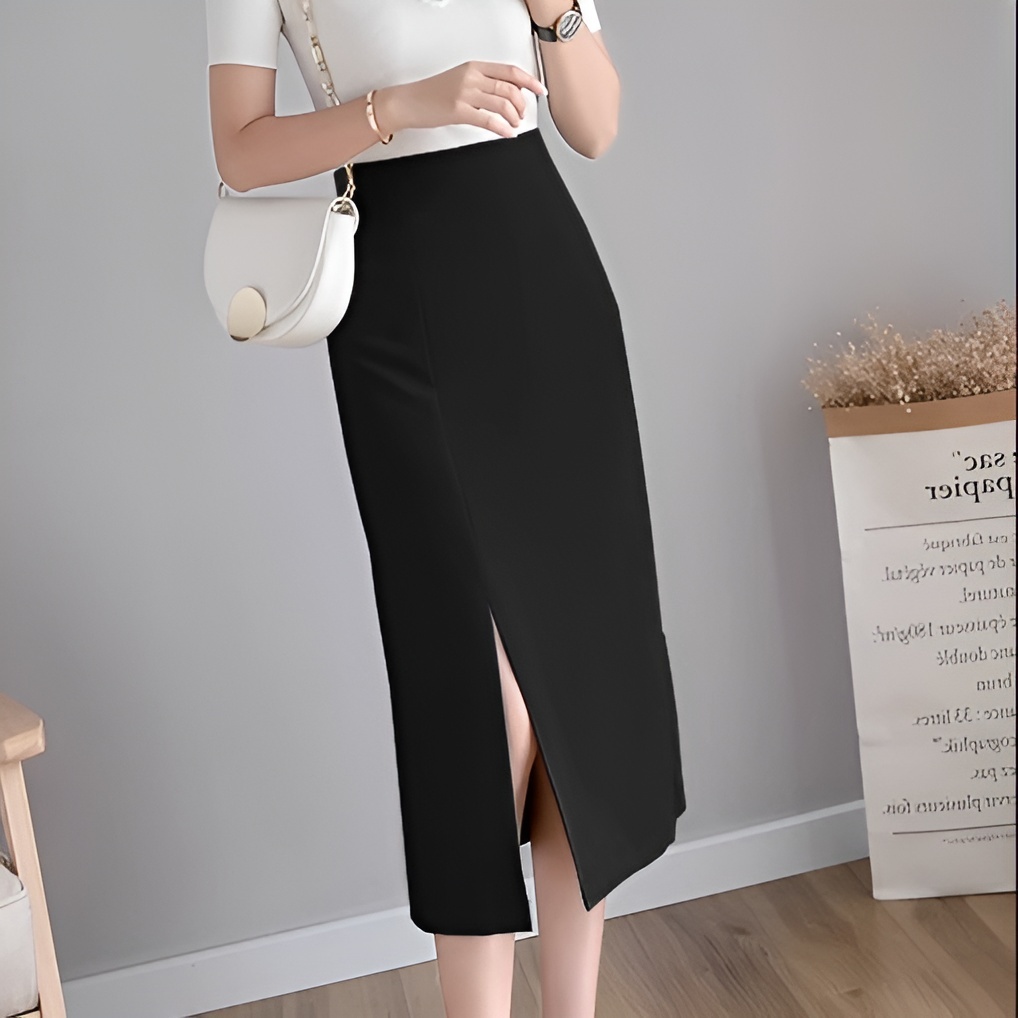 Chân Váy Chữ A 70cm Sẻ Đùi_ 2 Lớp _ Chất Liệu Vitex _Chân Váy Công Sở _CV44T