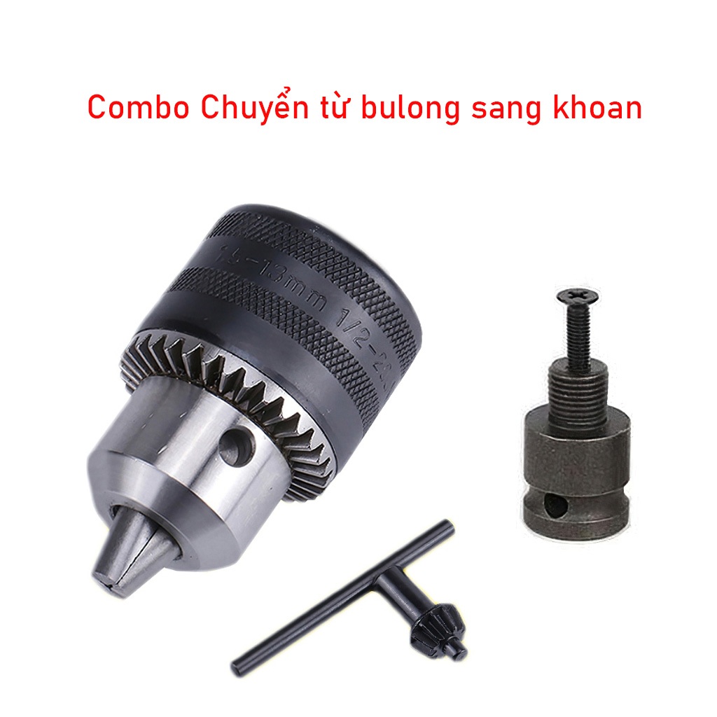 Combo đầu chuyển từ bulong sang khoan 13mm kèm tay vặn