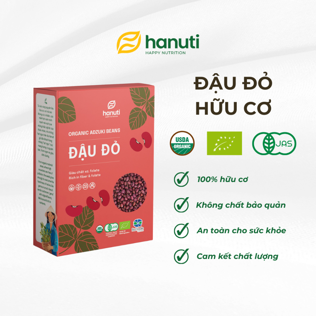 Đậu đỏ Hữu cơ Khô Hanuti (sống) - Đậu đỏ đạt chứng nhận hữu cơ quốc tế ...