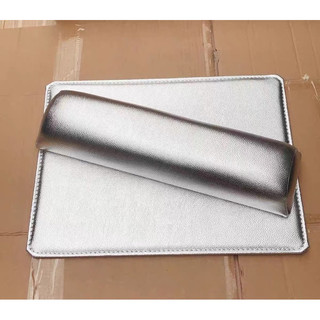 Bộ gối kê tay da PU cao cấp mã mới - bộ gối kê tay làm nail màu bạc sang trọng