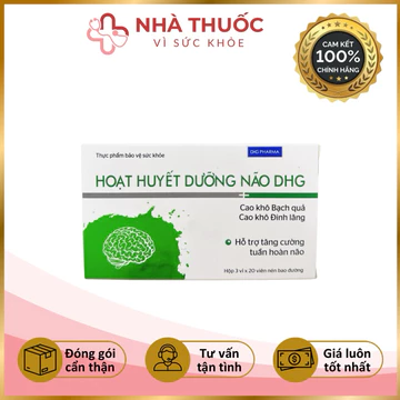 ✅[Chính Hãng] TPCN Hoạt huyết dưỡng não DHG giúp hoạt huyết, hỗ trợ tăng cường tuần hoàn (Hộp 3 vỉx20 viên)