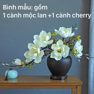 Cành hoa Mộc lan bông lớn -hoa giả trang trí cao cấp