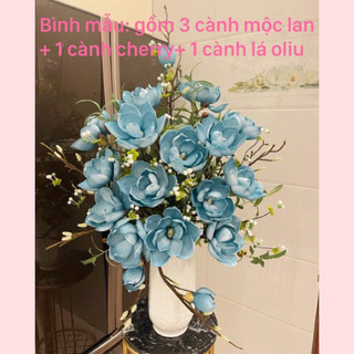 Cành hoa Mộc lan bông lớn -hoa giả trang trí cao cấp
