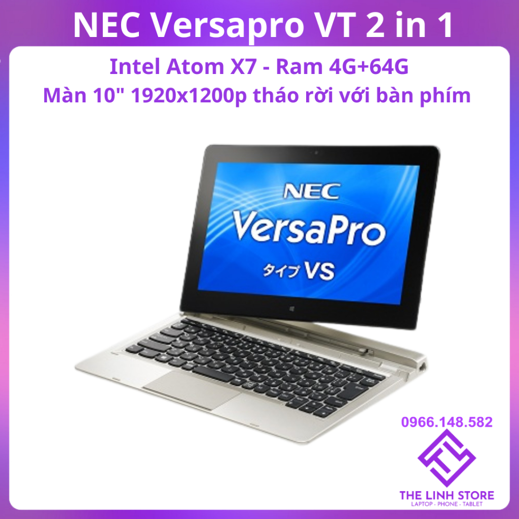 Laptop 2 trong 1 NEC VersaPro VT 10.1 inch cảm ứng tháo rời - Chip
