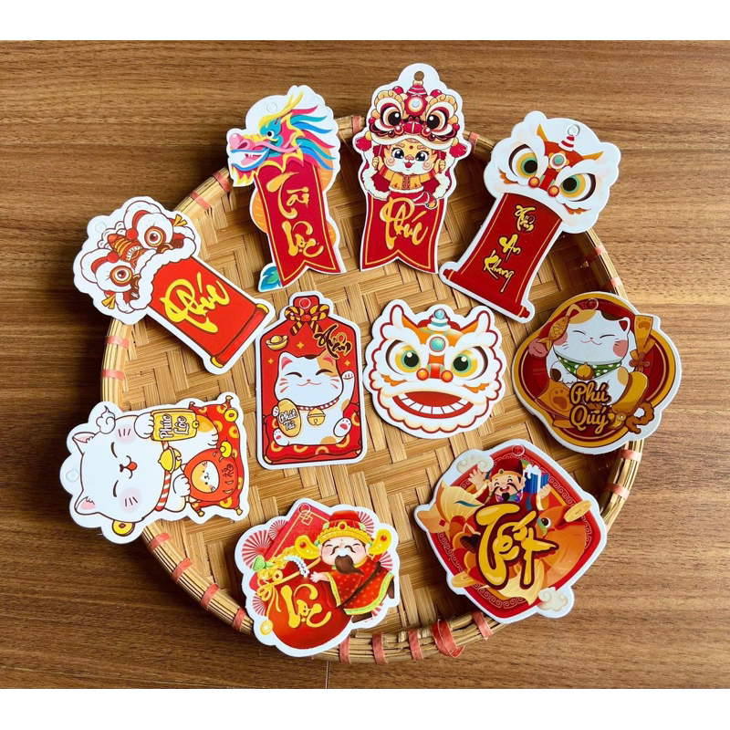 1 cái tag hình lân, hình con vật may mắn phát tài, trang trí | Shopee ...