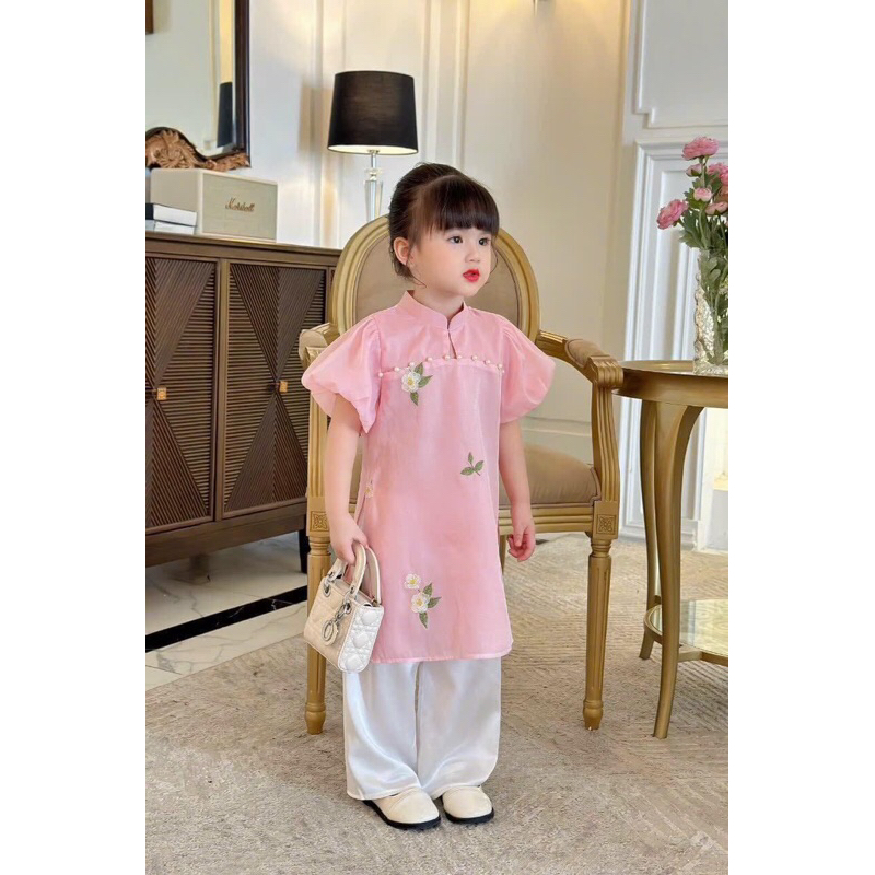 áo dào cách tân ảnh thật dành cho bé gái từ 7-36kg