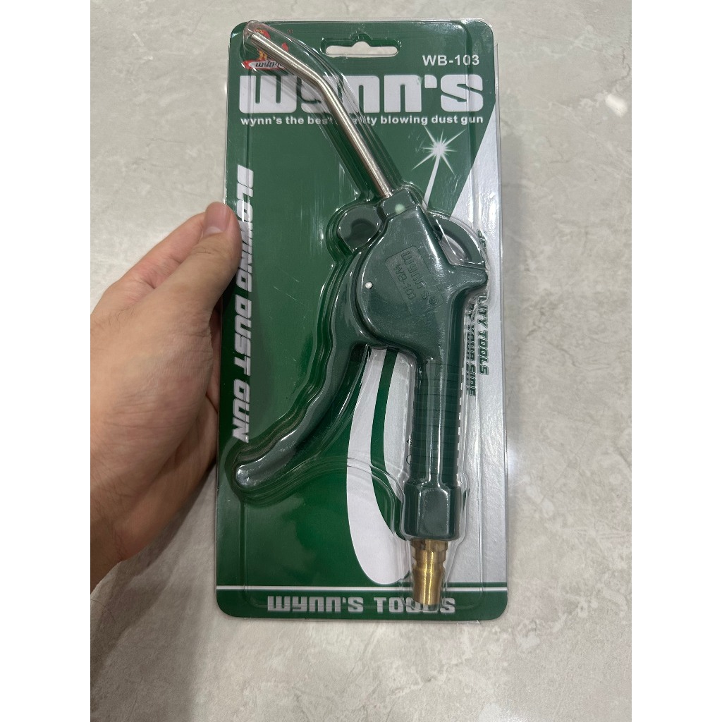 Súng xịt hơi thân nhựa cao cấp Wynn's xịt hơi, dụng cụ xì khô mỏ cong ngắn phù hợp dây máy nén khí, máy bơm hơi