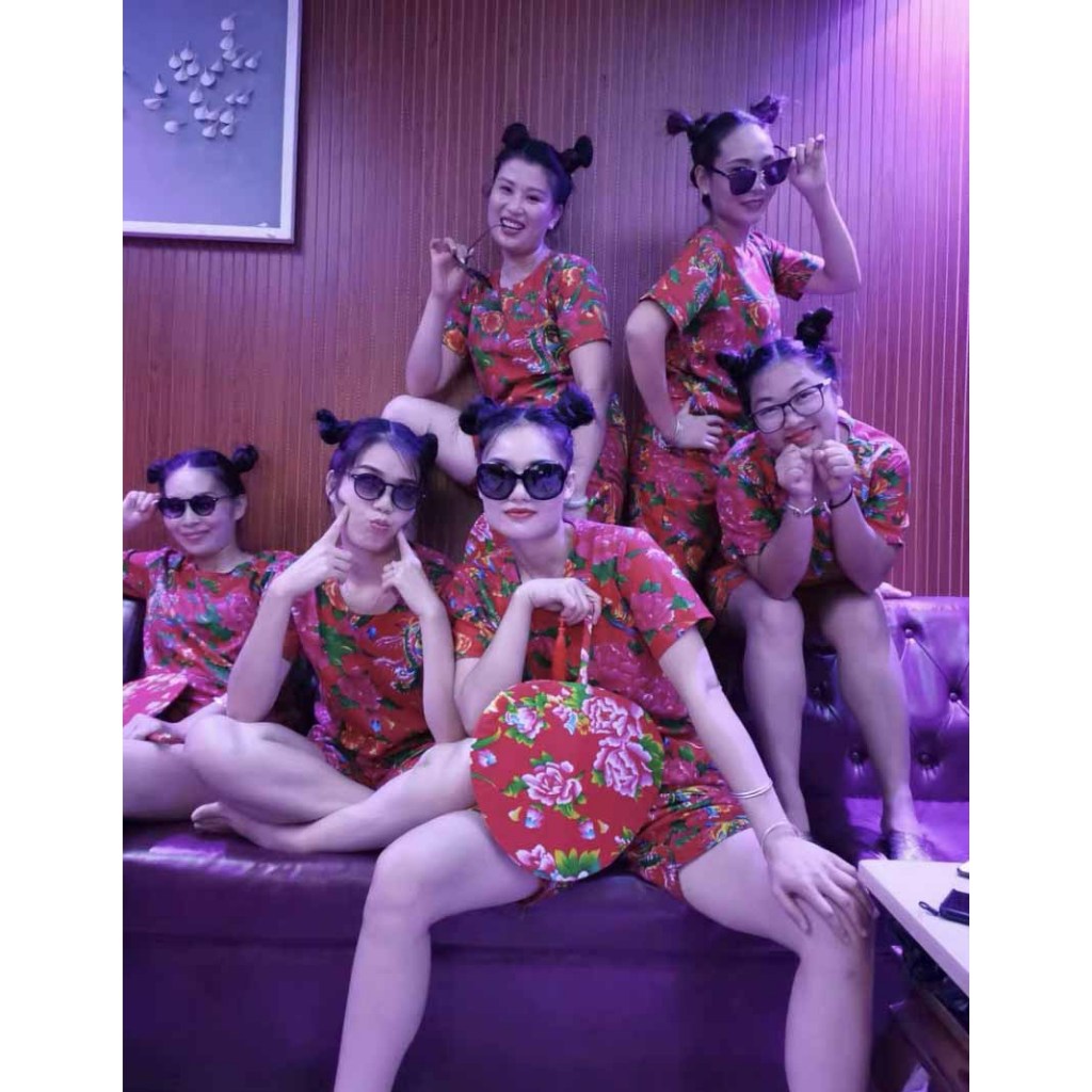 Đồ Bộ Gia ĐÌnh Mặc Chúc Tết Du Xuân - Set hoa con công thanh long khăn trải bàn Con rồng - Kl1