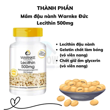 Viên uống chiết xuất mầm đậu nành Lecithin Warnke - 100 viên