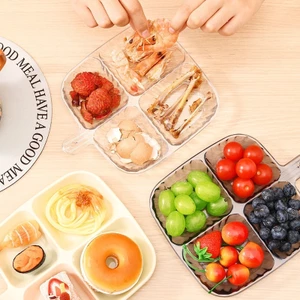 Combo 2 Khay đựng đồ ăn 4 ngăn có tay cầm tiện lợi