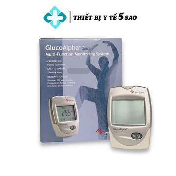Máy Đo Đường Huyết IN4 CARE GLUCOALPHA Đo 3 Trong 1 Test Tiểu Đường, Cholesterol, Acid Uric