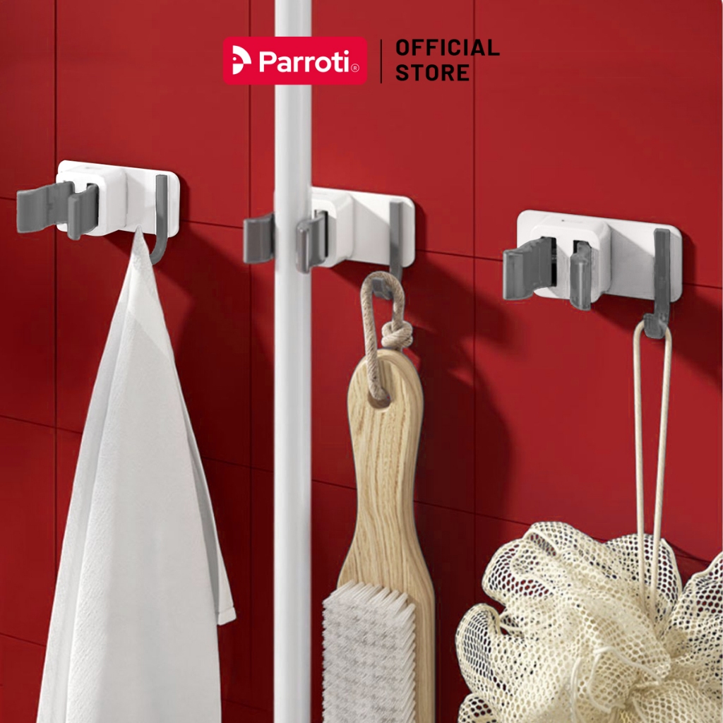 Ảnh Móc treo cây lau nhà dán tường 2 trong 1 Parroti Keeper KP03 3