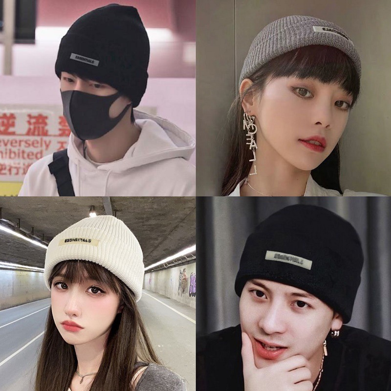Mũ nón len,mũ len beanie phong cách Hàn Quốc dày dặn ấm áp thêu gấu dễ thương dành cho nữ nam thời trang HANASO ML004