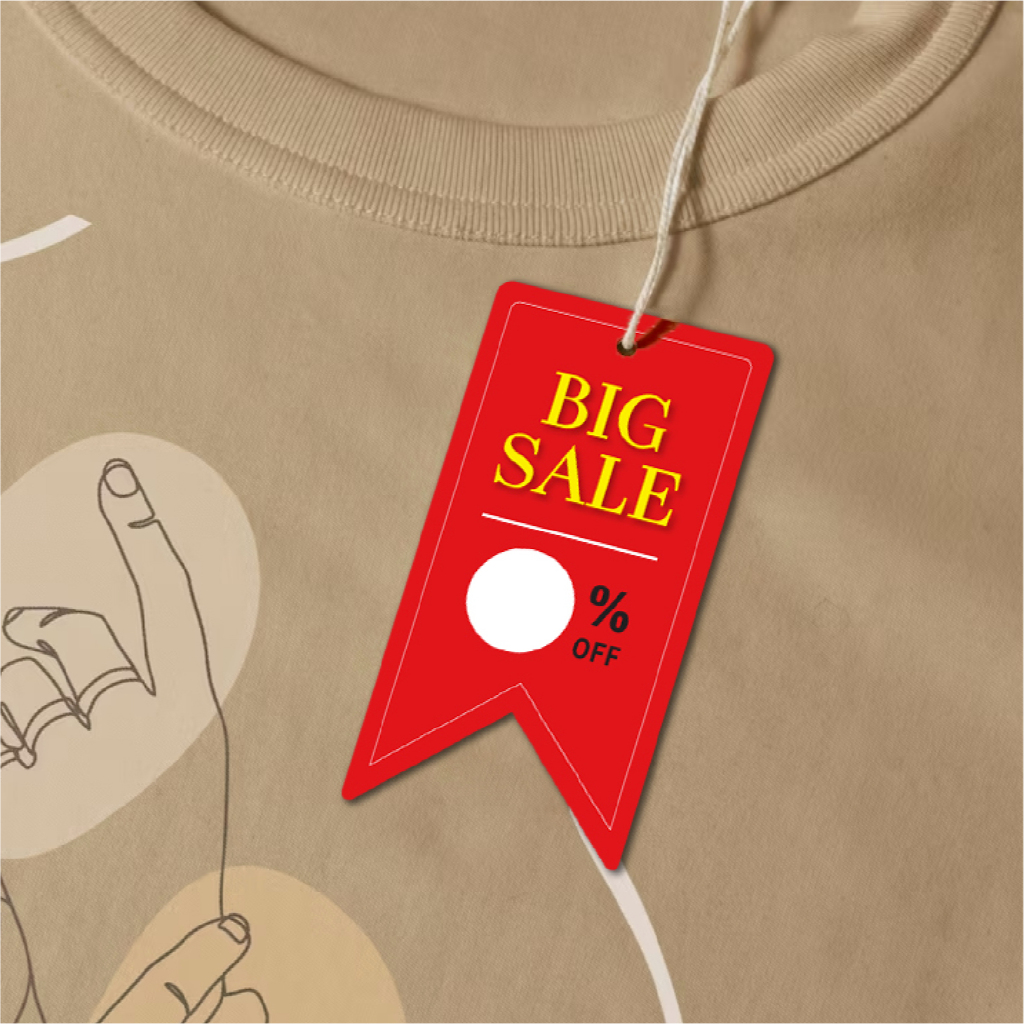 100 Tag Giấy Đỏ Big Sale Giảm Giá Tự Ghi 1 MẶT IN GIẢM GIÁ KHI
