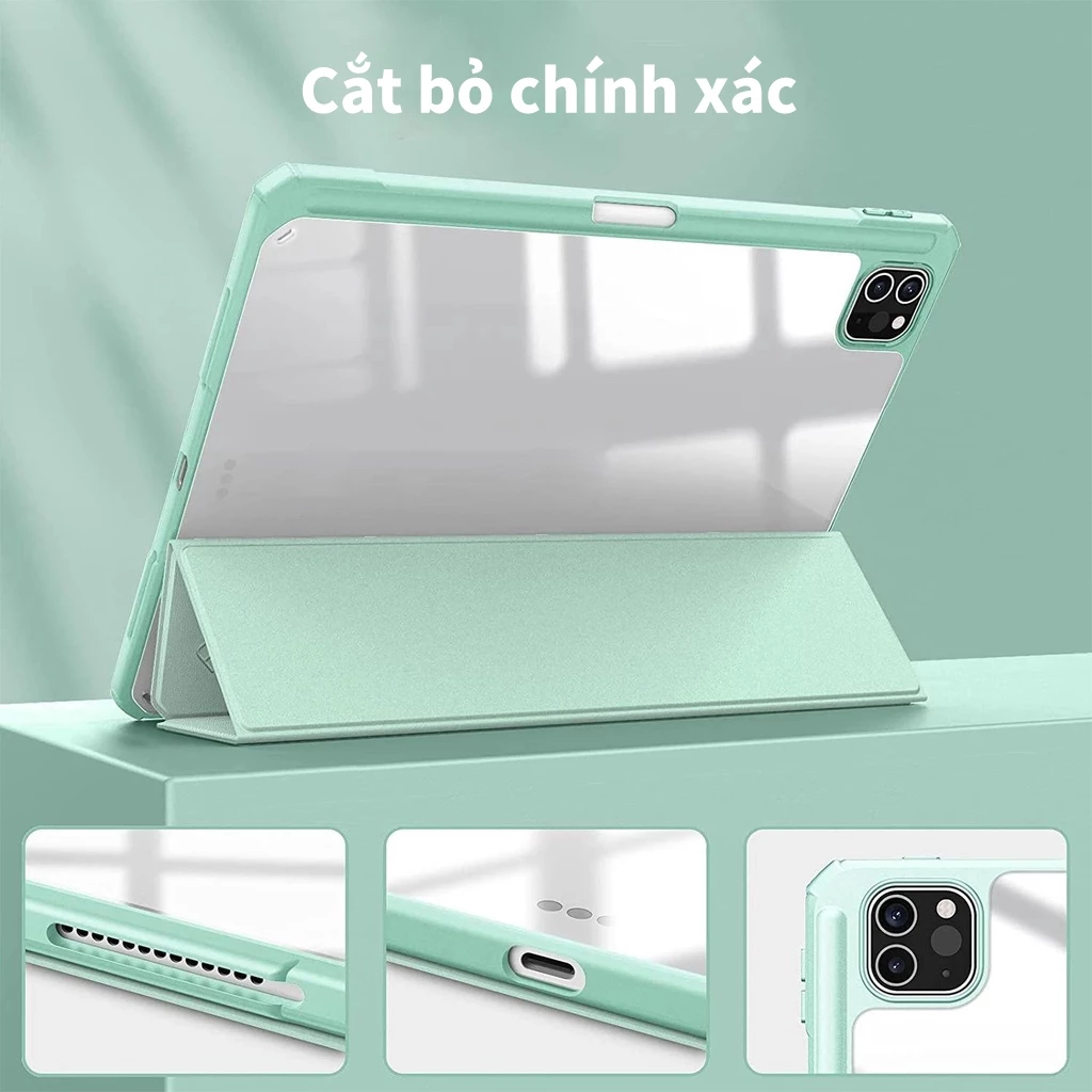 Bao da ipad GOOJODOQ Cho iPad Pro 11 12.9 2022 Air 4 Air 5 Gen 10 10.9 Gen 9 8 7 10.2 Ốp Lưng Clear Acrylic Bao