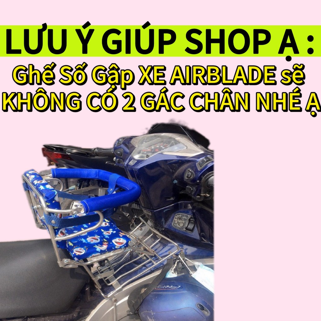 [ SỐ GẬP AB VÒNG ] GHẾ SỐ GẬP INOX XE AIRBLADE CÓ VÒNG AN TOÀN CHO BÉ