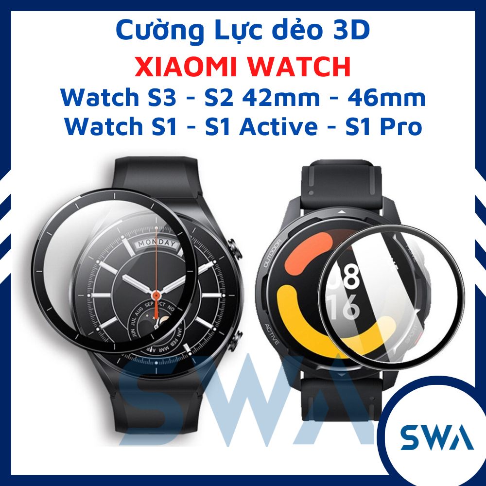 Cường Lực 3d đồng Hồ Xiaomi Watch S3 S2 42mm 46mm S1 S1 Active S1 Pro Loại Dẻo 6h Full Màn 3077