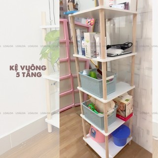 Tab gỗ đầu giường - Kệ gỗ 2,3,4 tầng - Kệ vuông trắng hàng nhập khẩu giá tốt