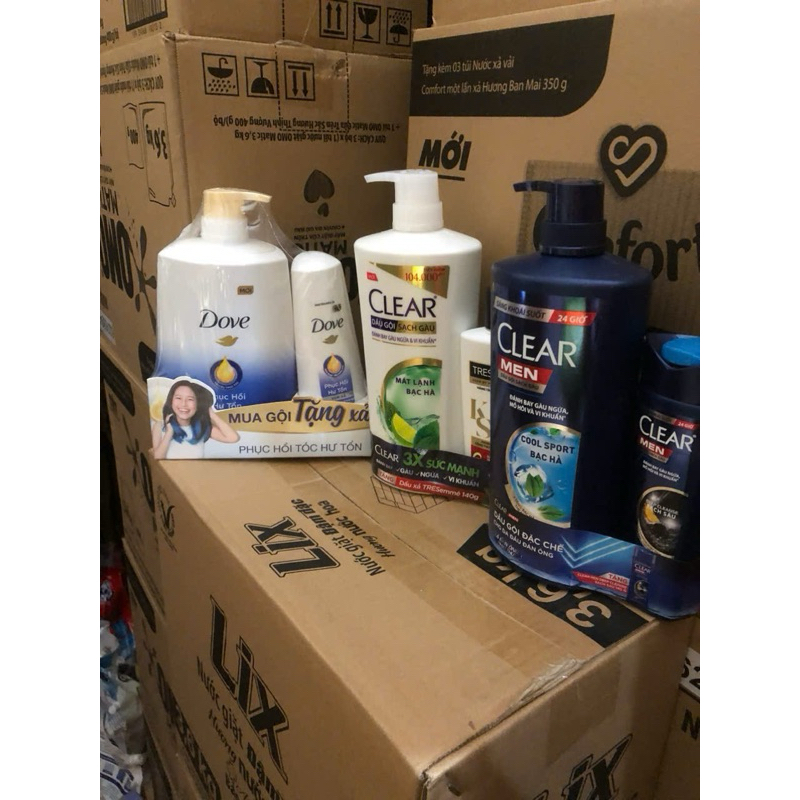 DẦU GỘI SẠCH GÀU CLEAR MEN / Clear bạc hà/ dove phục hồi hư tổn 880g